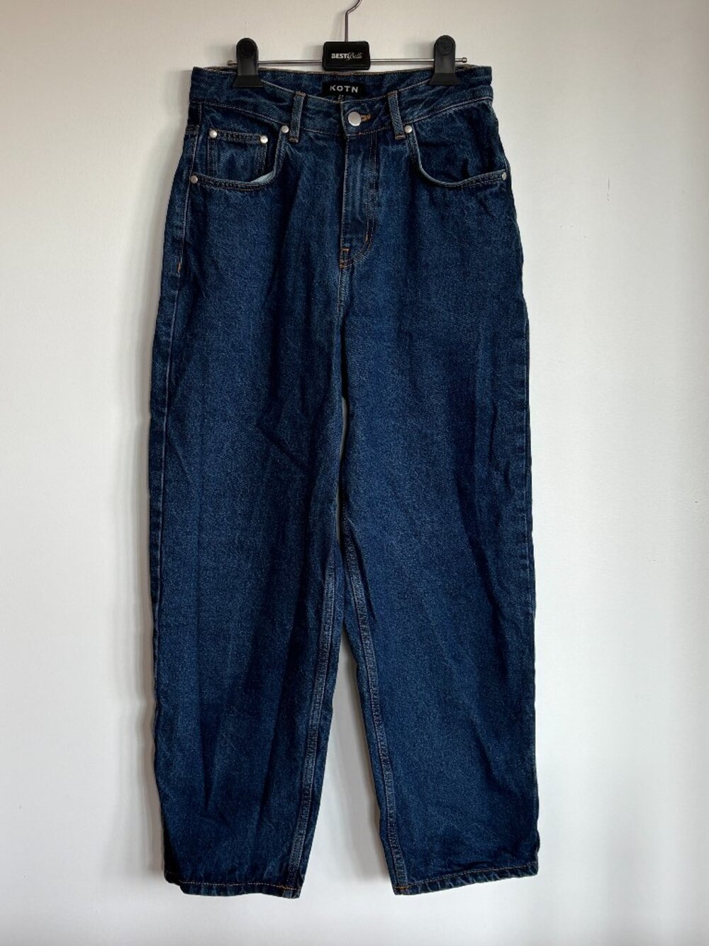 Kotn High Waisted Dark Wash Loose Fit Jeans
